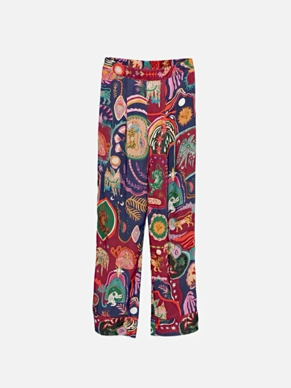FARM Rio Multicolor Artsy Surreal Land Trouser Pants Size XXS NWT